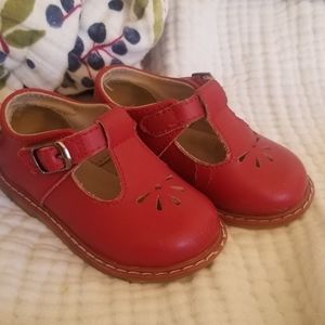 Baby Deer Leather Red 5 T-Bar Maryjane shoes